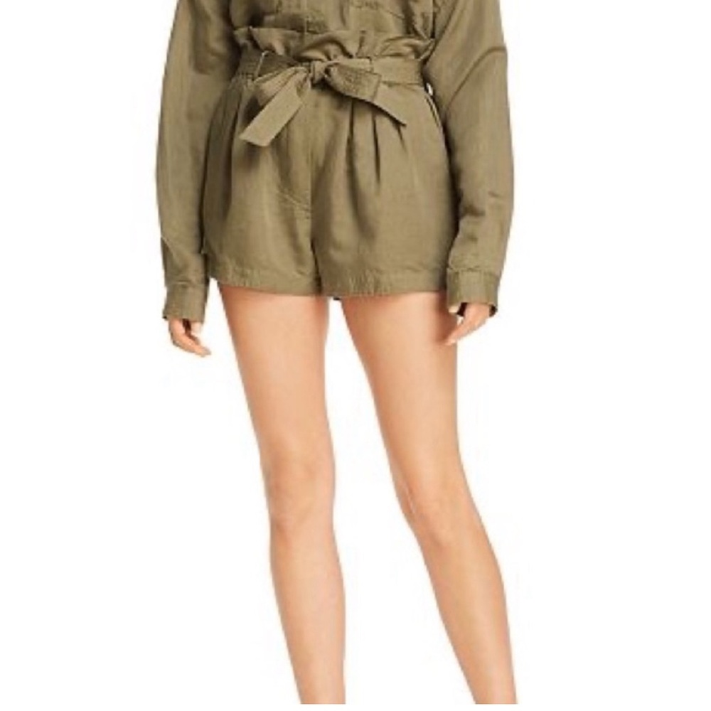 FRAME Belted Army Green PaperBag Shorts M